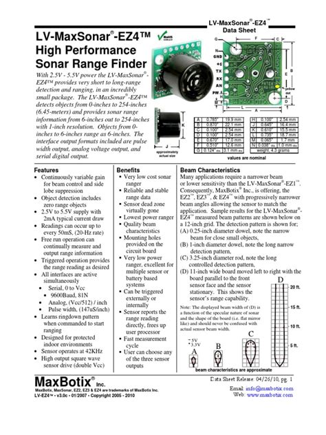 lv ez4 datasheet|lv maxsonar ez specs.